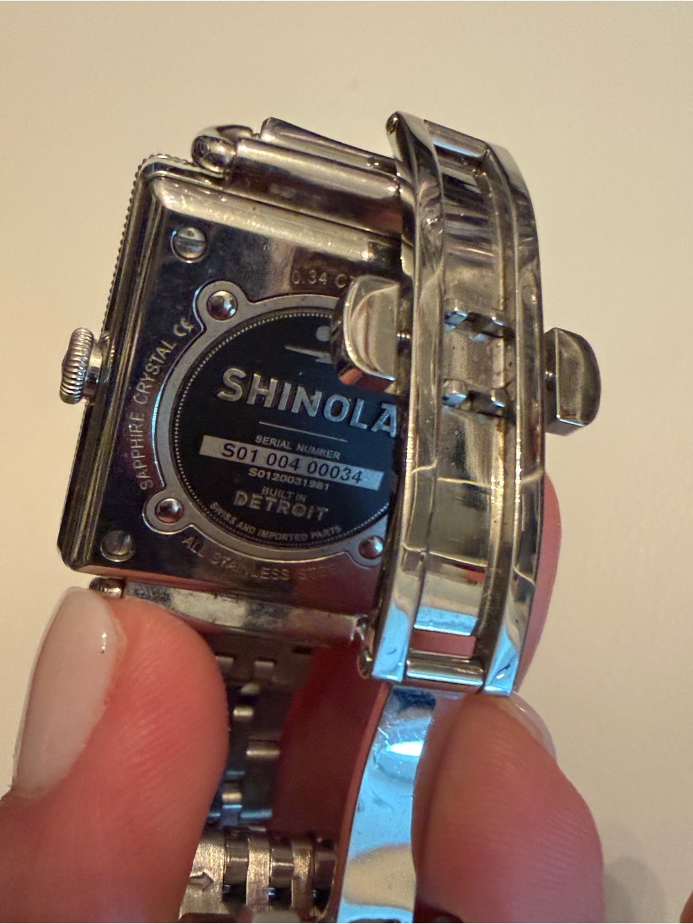 Shinola Silver Watch with Blue Mother-of-Pearl Dial - Picture 5 of 7